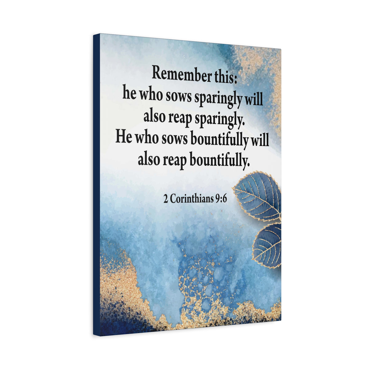 Scripture Canvas Reap What You Sow 2 Corinthians 9:6 Christian Wall Art Bible Verse Print Ready to Hang