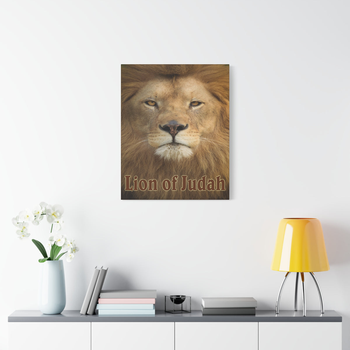 Scripture Canvas Lion of Judah Christian Wall Art Bible Verse Print Ready to Hang
