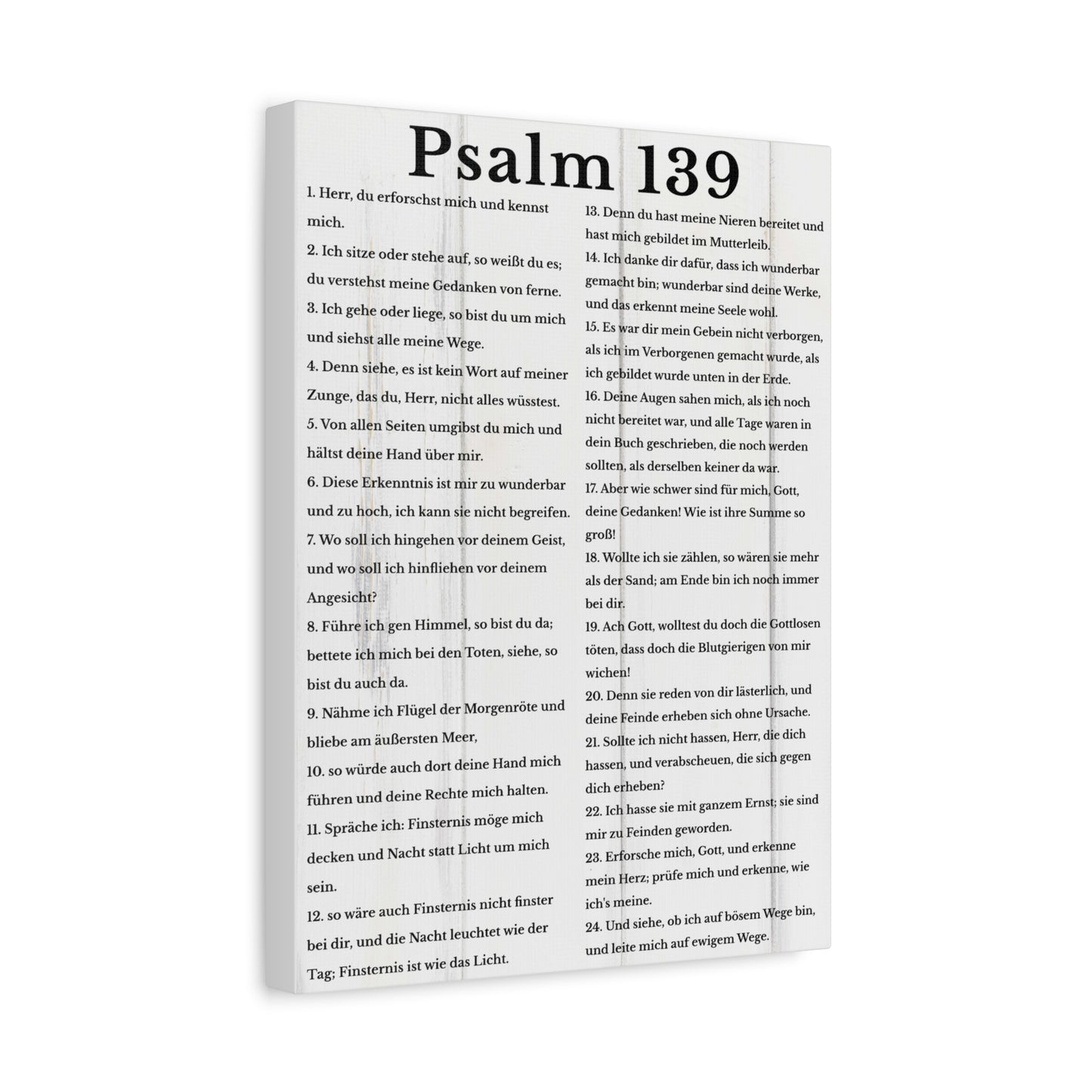 Scripture Walls Psalm 139 German White Bible Verse Canvas Christian Wall Art Ready to Hang Unframed