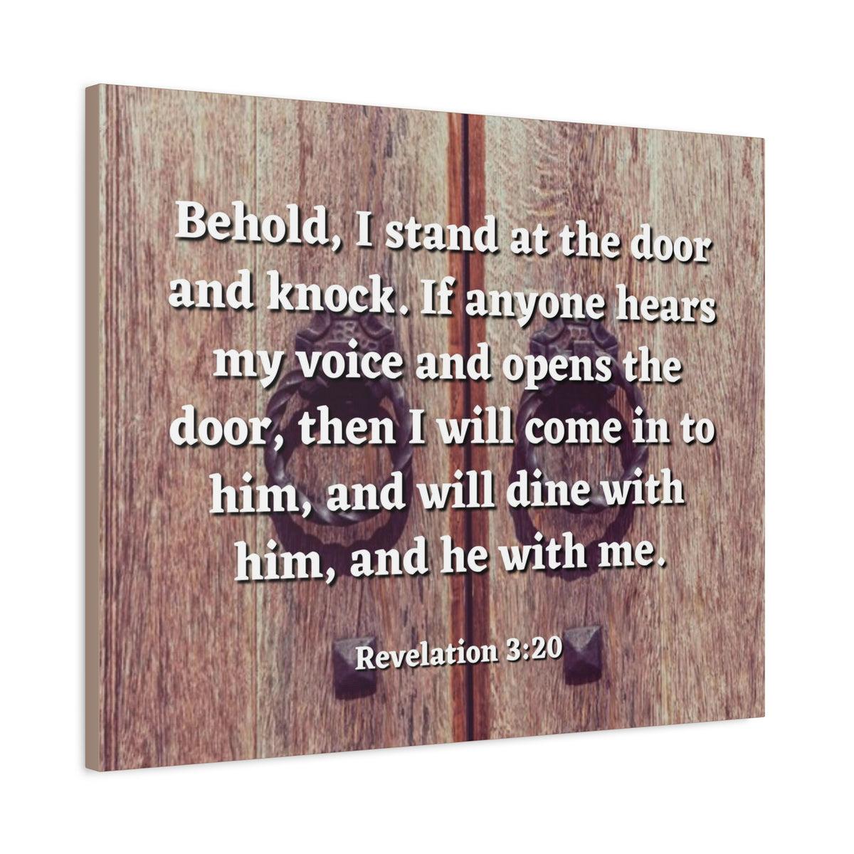 Scripture Canvas My Voice Revelation 3:20 Christian Wall Art Bible Verse Print Ready to Hang