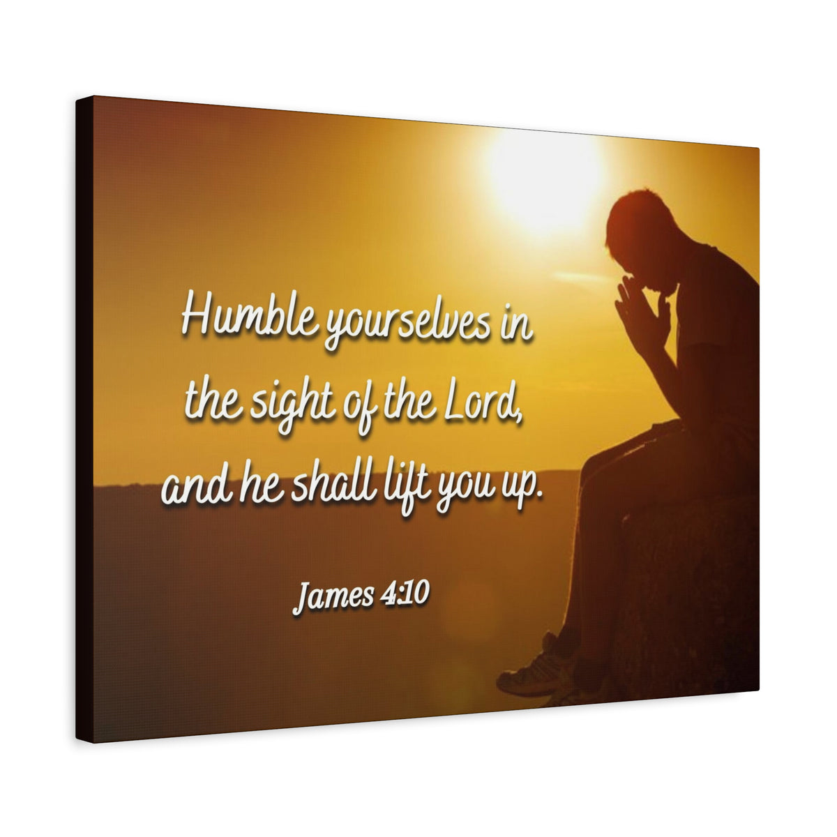Scripture Canvas Humble Yourselves James 4:10 Christian Wall Art Bible Verse Print Ready to Hang