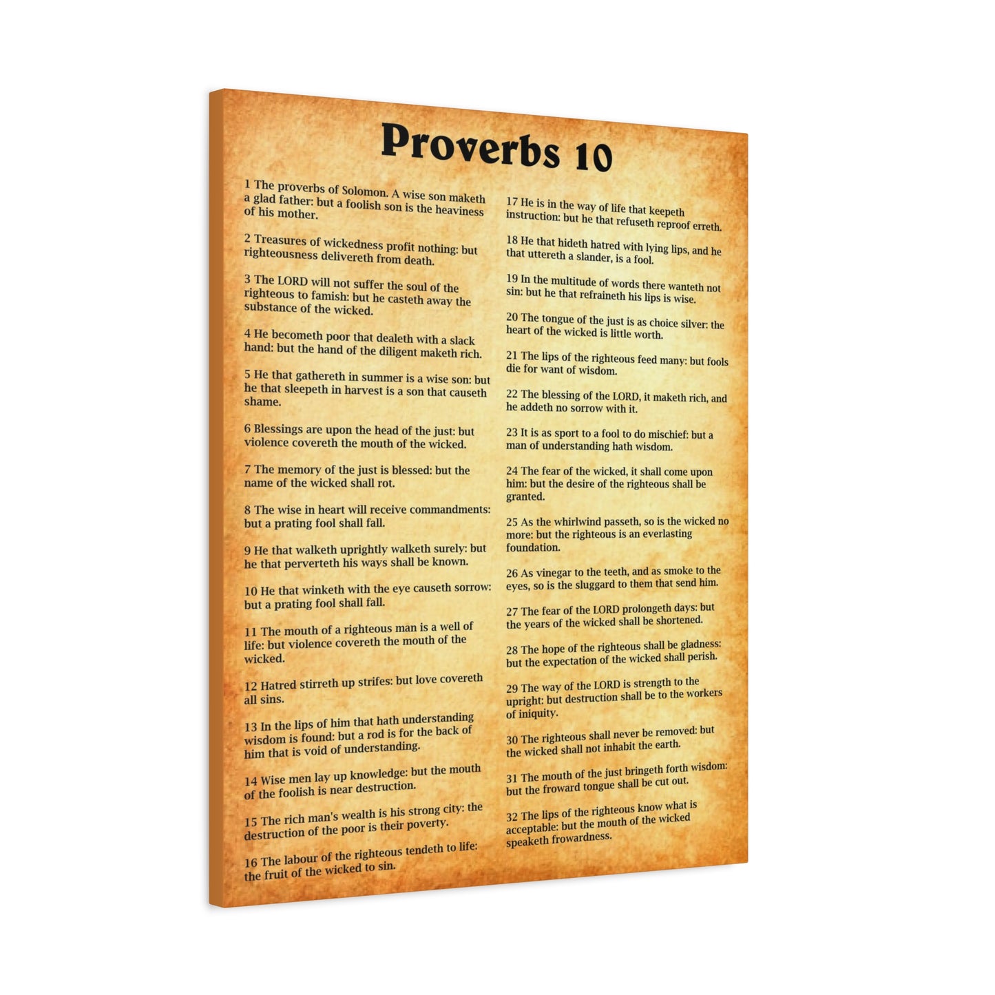 Scripture Walls Proverbs Chapter 10 Gold Bible Canvas Christian Wall Art Ready to Hang Unframed