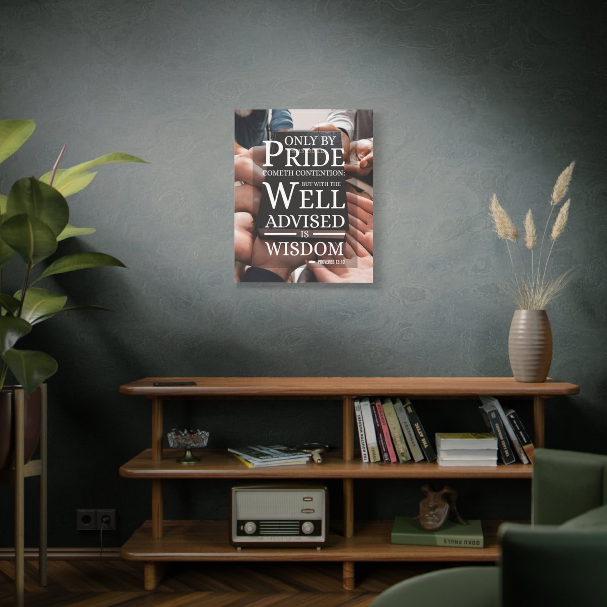 Scripture Canvas Only by Pride Proverbs 13:10 Christian Wall Art Bible Verse Print Ready to Hang