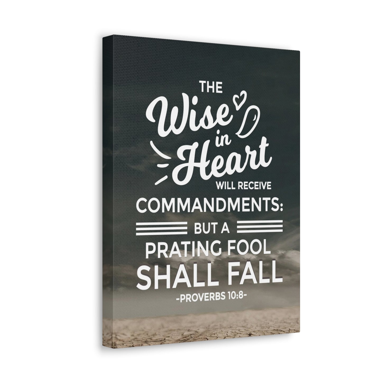 The Wise in Heart Proverbs 10:8 Christian Wall Art Bible Verse Print Ready to Hang
