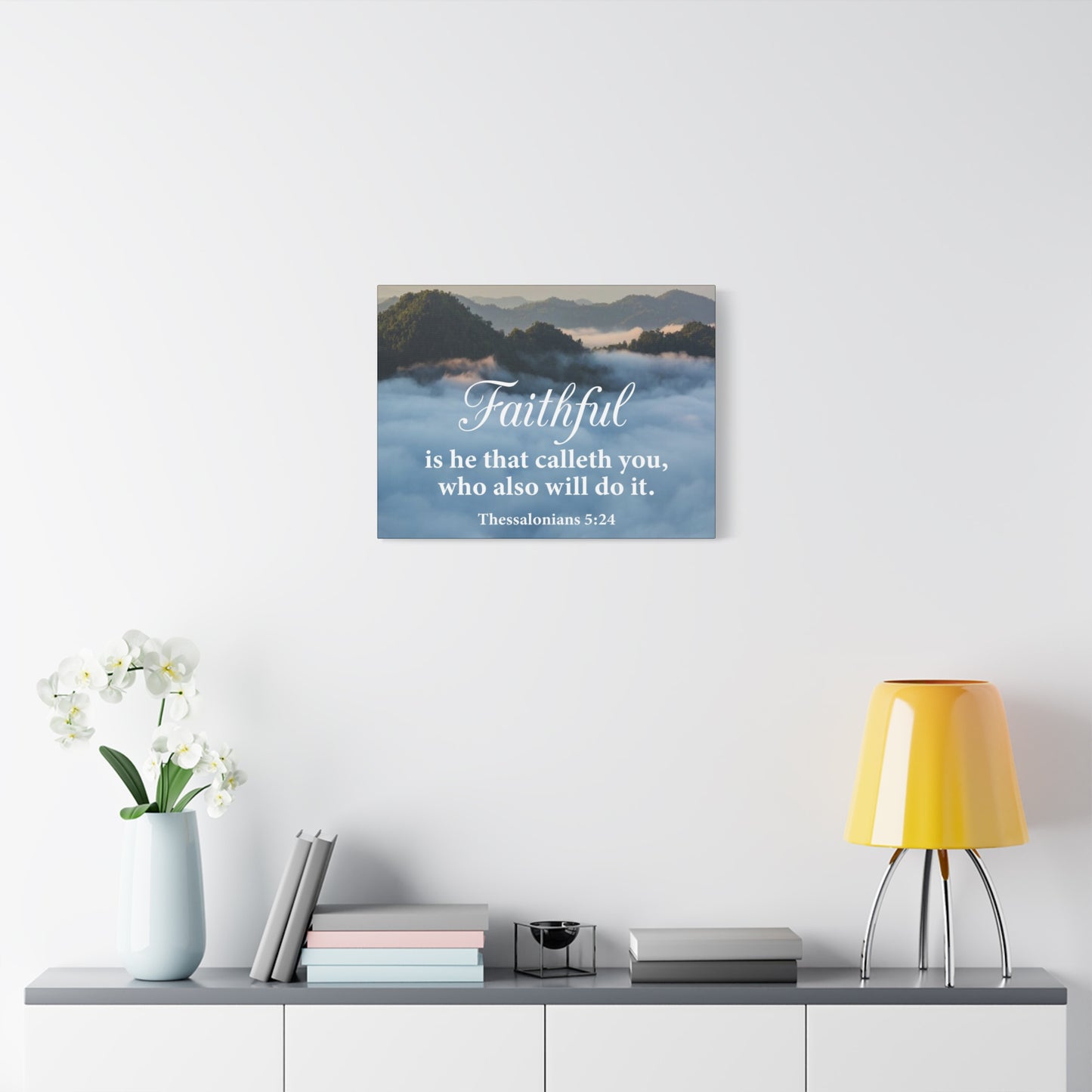 Bible Verse Canvas Faithful 1 Thessalonians 5:24 Wall Art Christian Home Decor