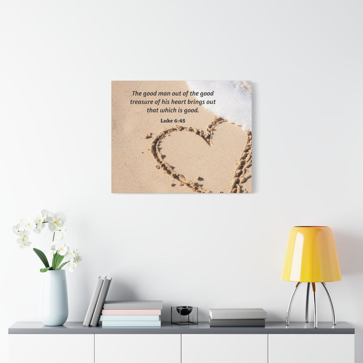 Scripture Canvas Good Treasure Luke 6:45 Christian Wall Art Bible Verse Print Ready to Hang