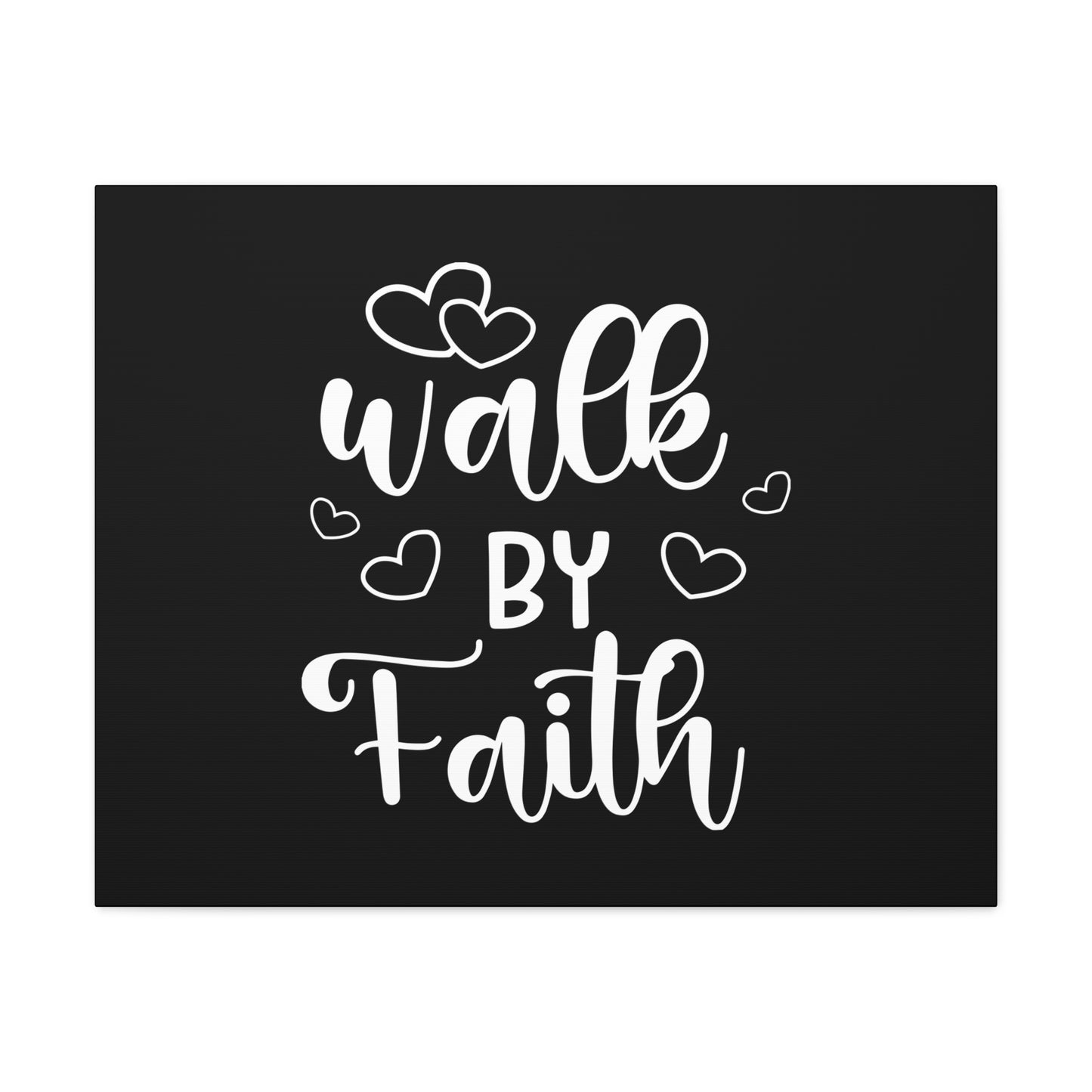 Walk By Faith 2 Corinthians 5:7 Hearts Black Christian Wall Art Bible Verse Print Ready to Hang