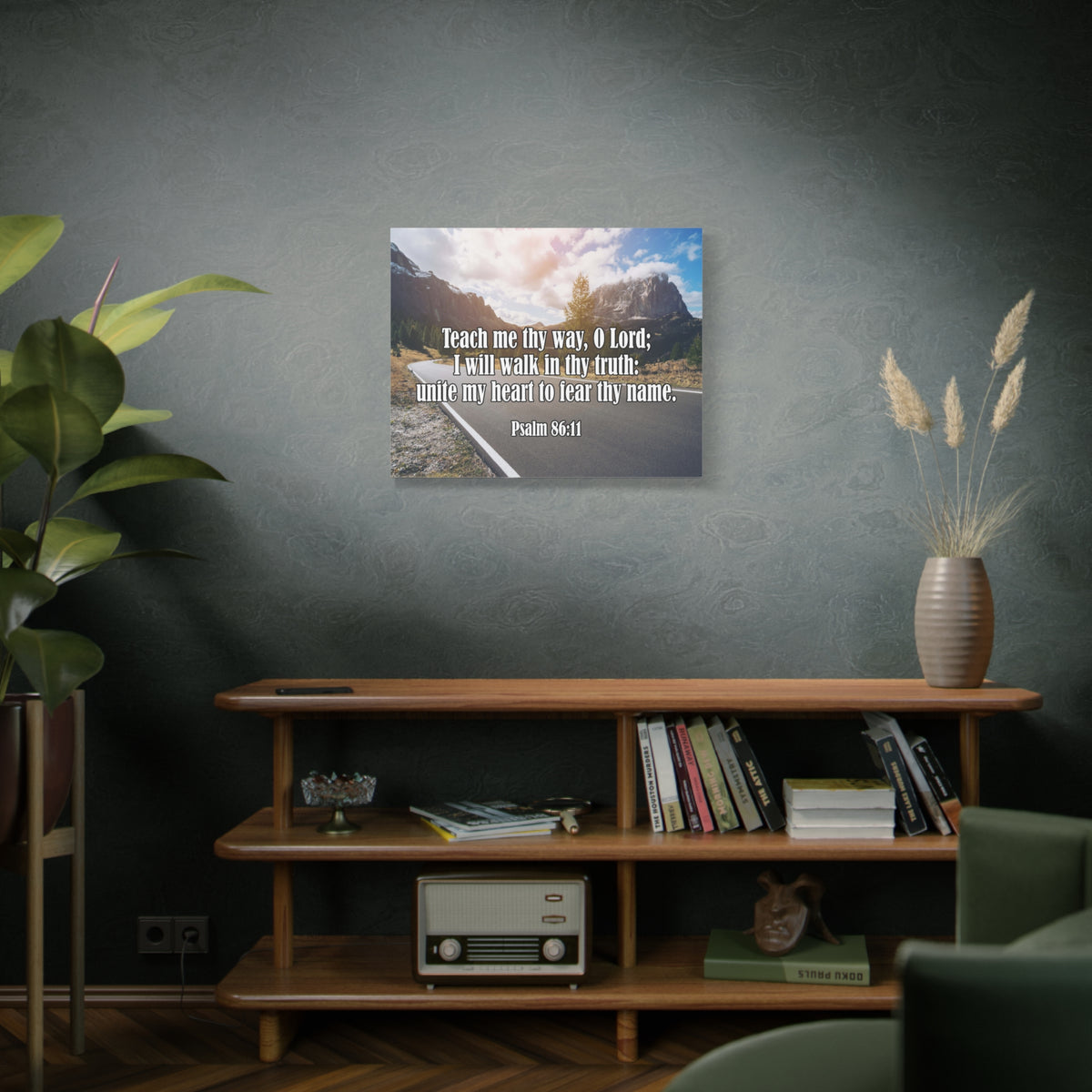 Scripture Canvas Teach Me Thy Way Psalm 86:11 Christian Wall Art Bible Verse Print Ready to Hang