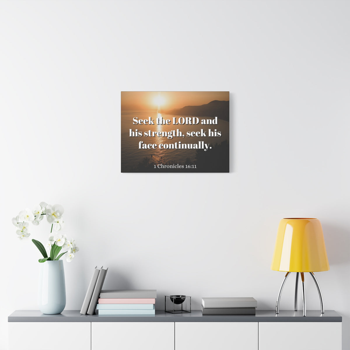 Scripture Canvas Seek The Lord Continually 1 Chronicles 16:11 Christian Wall Art Bible Verse Print Ready to Hang