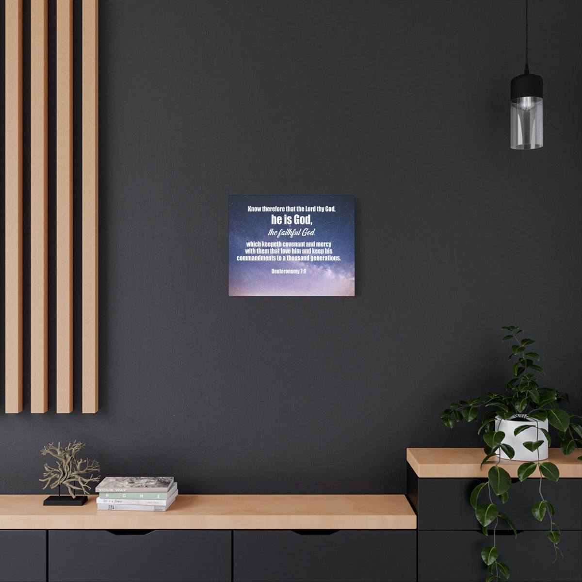 Scripture Canvas The Faithful God Deuteronomy 7:9 Christian Wall Art Bible Verse Print Ready to Hang
