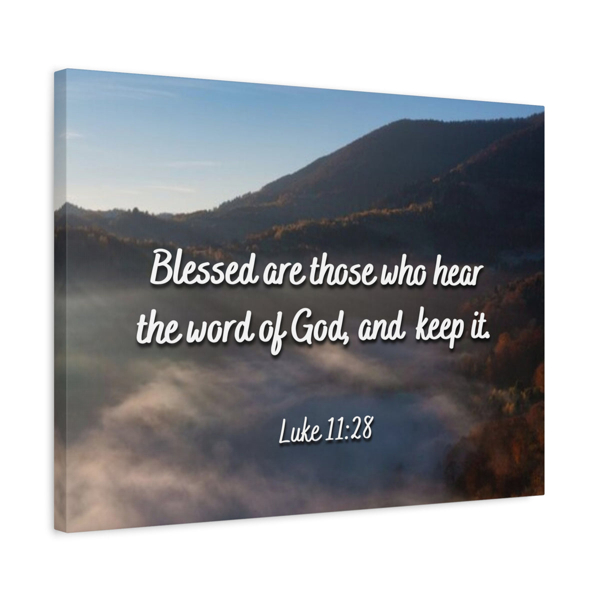 Scripture Canvas Blessed Are They Luke 11:28 Christian Wall Art Bible Verse Print Ready to Hang