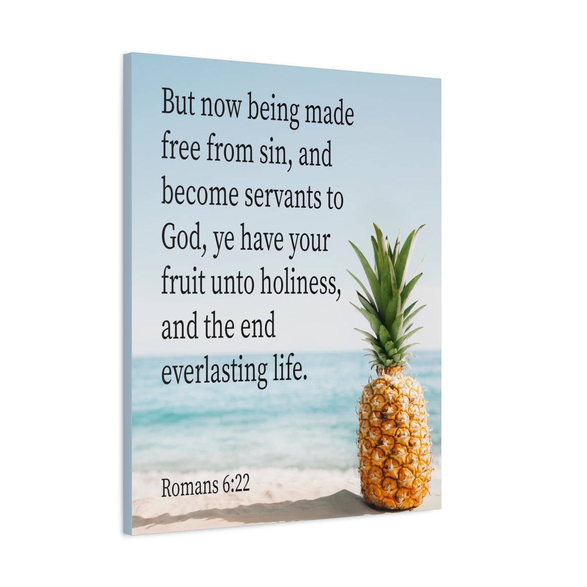 Scripture Canvas Fruit Unto Holiness Romans 6:22 Christian Wall Art Bible Verse Print Ready to Hang