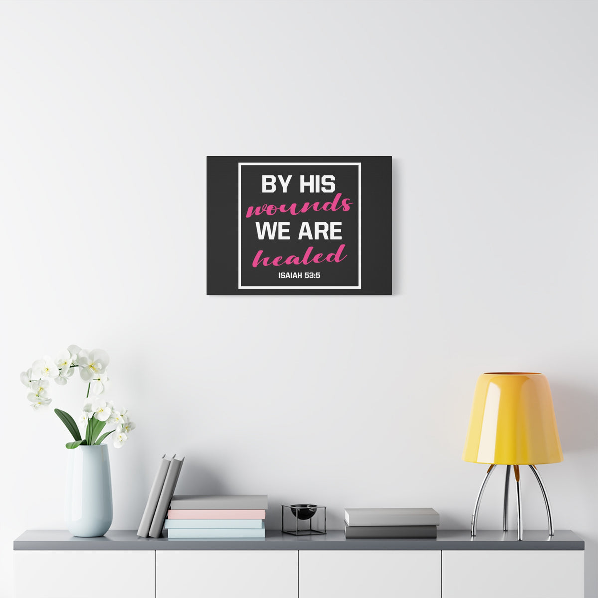 Scripture Canvas We Are Healed Isaiah 53:5 Christian Wall Art Bible Verse Print Ready to Hang