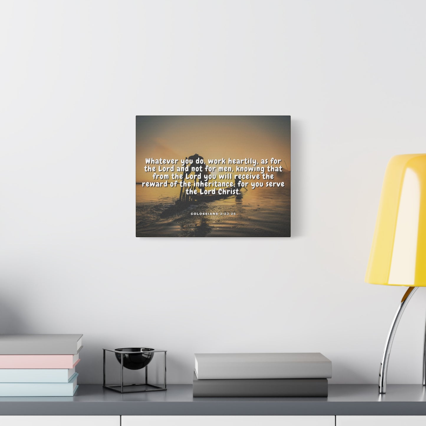 Scripture Canvas Working For God Colossians 3:23-24 Christian Wall Art Bible Verse Print Ready to Hang