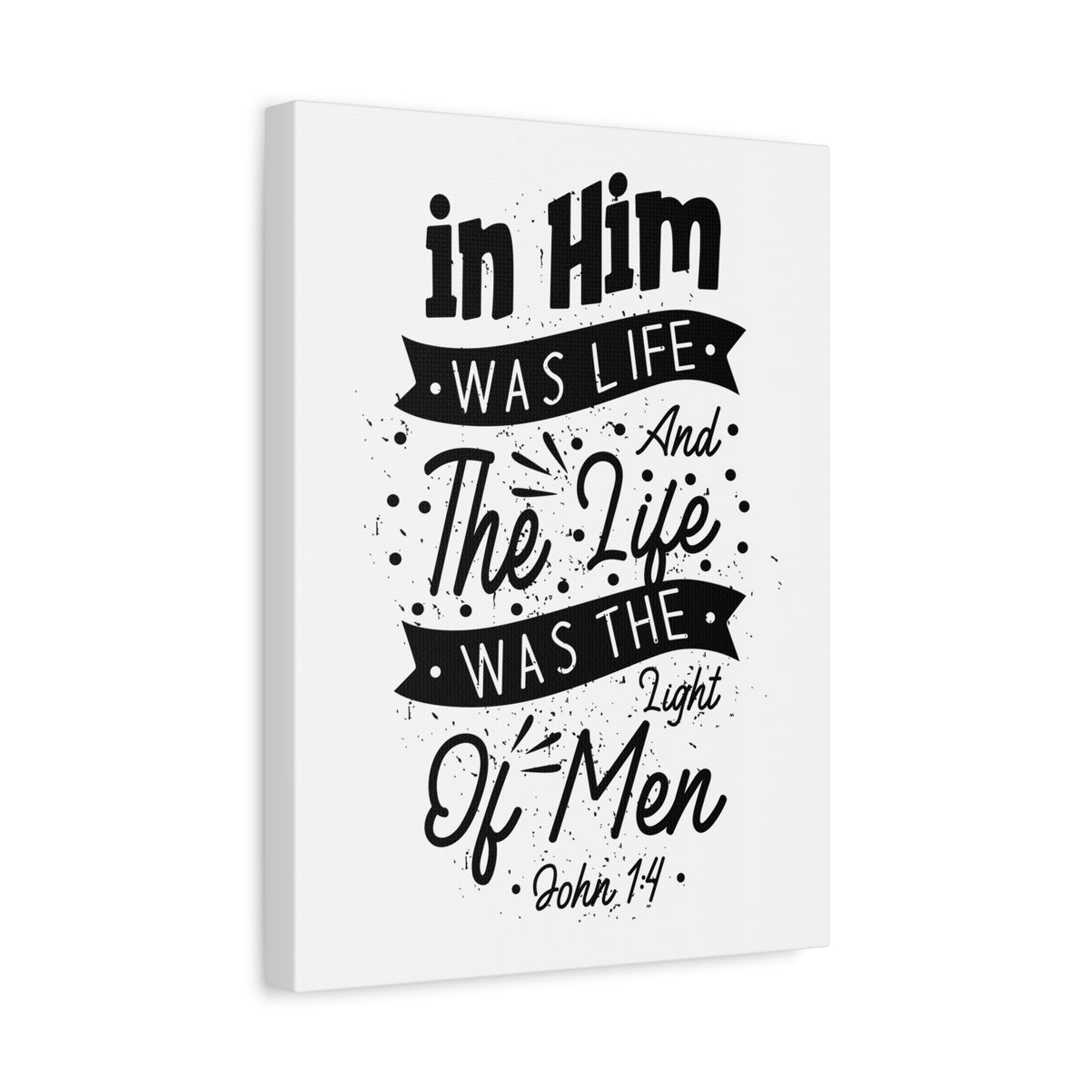 Scripture Canvas In Him Was Life John 1:4 Christian Wall Art Bible Verse Print Ready to Hang