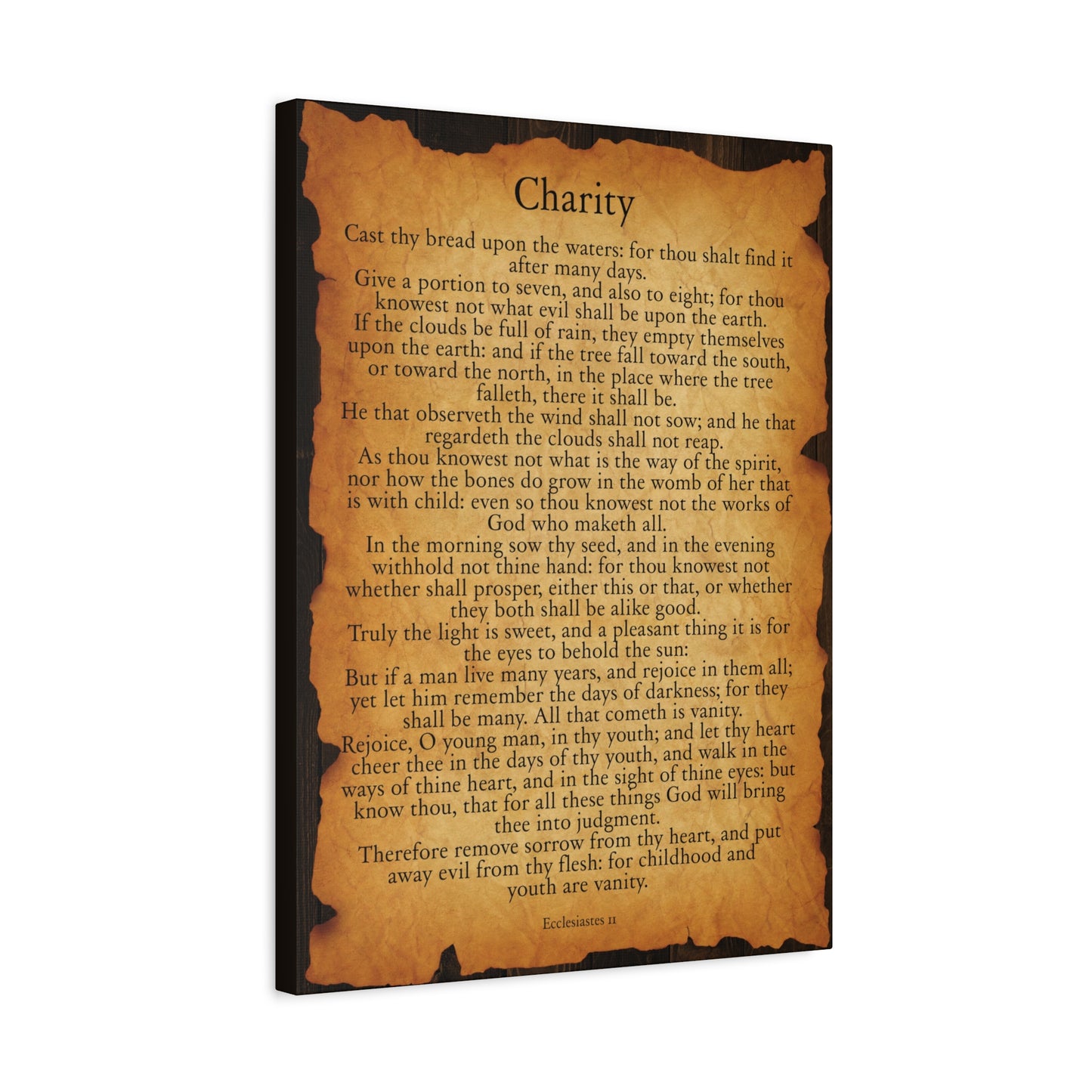 Scripture Walls Charity Ecclesiastes 11 Gold Brown Bible Verse Canvas Christian Wall Art Ready to Hang