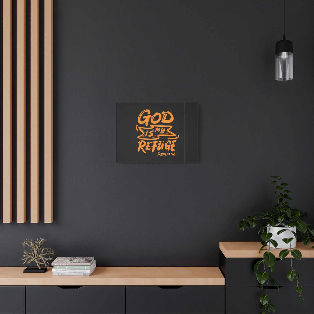 Scripture Canvas My Refuge Psalm 46 Christian Wall Art Bible Verse Print Ready to Hang