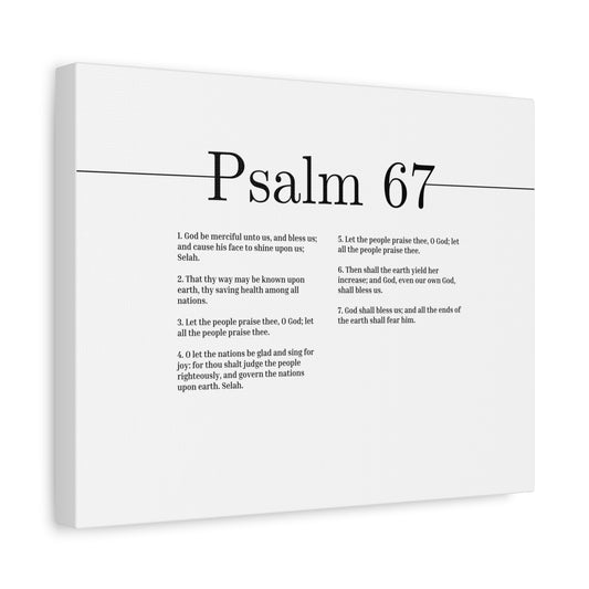 Scripture Canvas God Be Merciful Unto Us Psalm 67 Christian Wall Art Bible Verse Print Ready to Hang