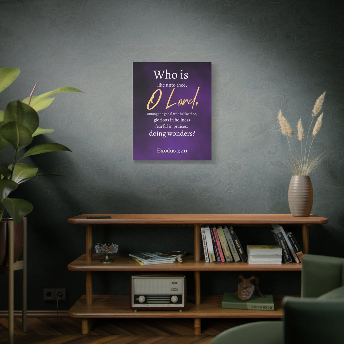Scripture Walls Who Is Like You Lord? Exodus 15:12 Bible Verse Canvas Christian Wall Art Ready to Hang