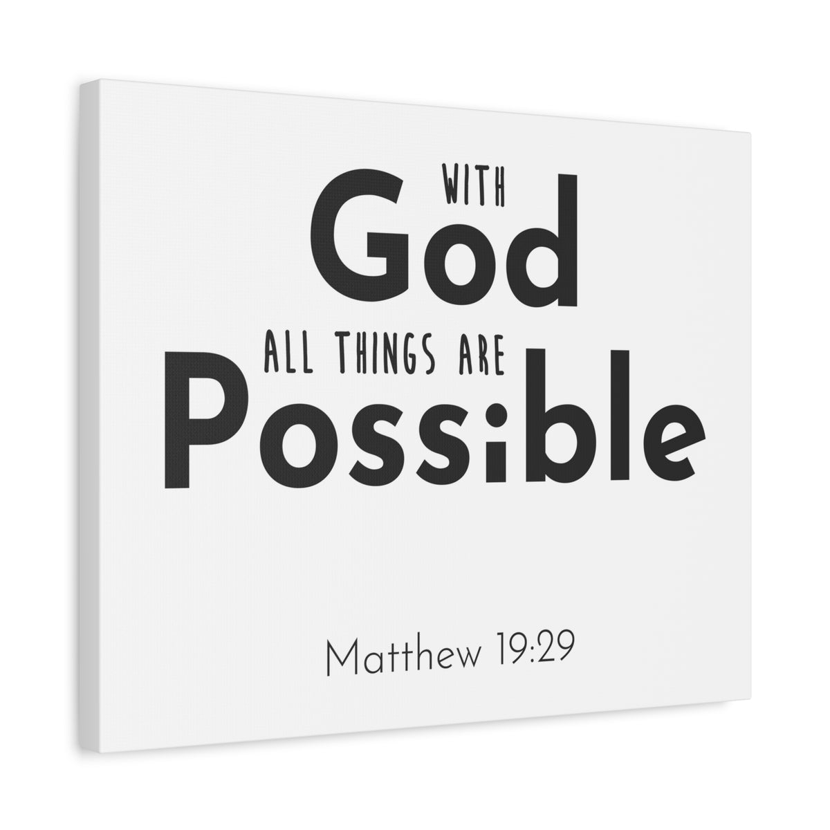 Scripture Canvas With God All Things Matthew 19:29 Christian Wall Art Bible Verse Print Ready To Hang