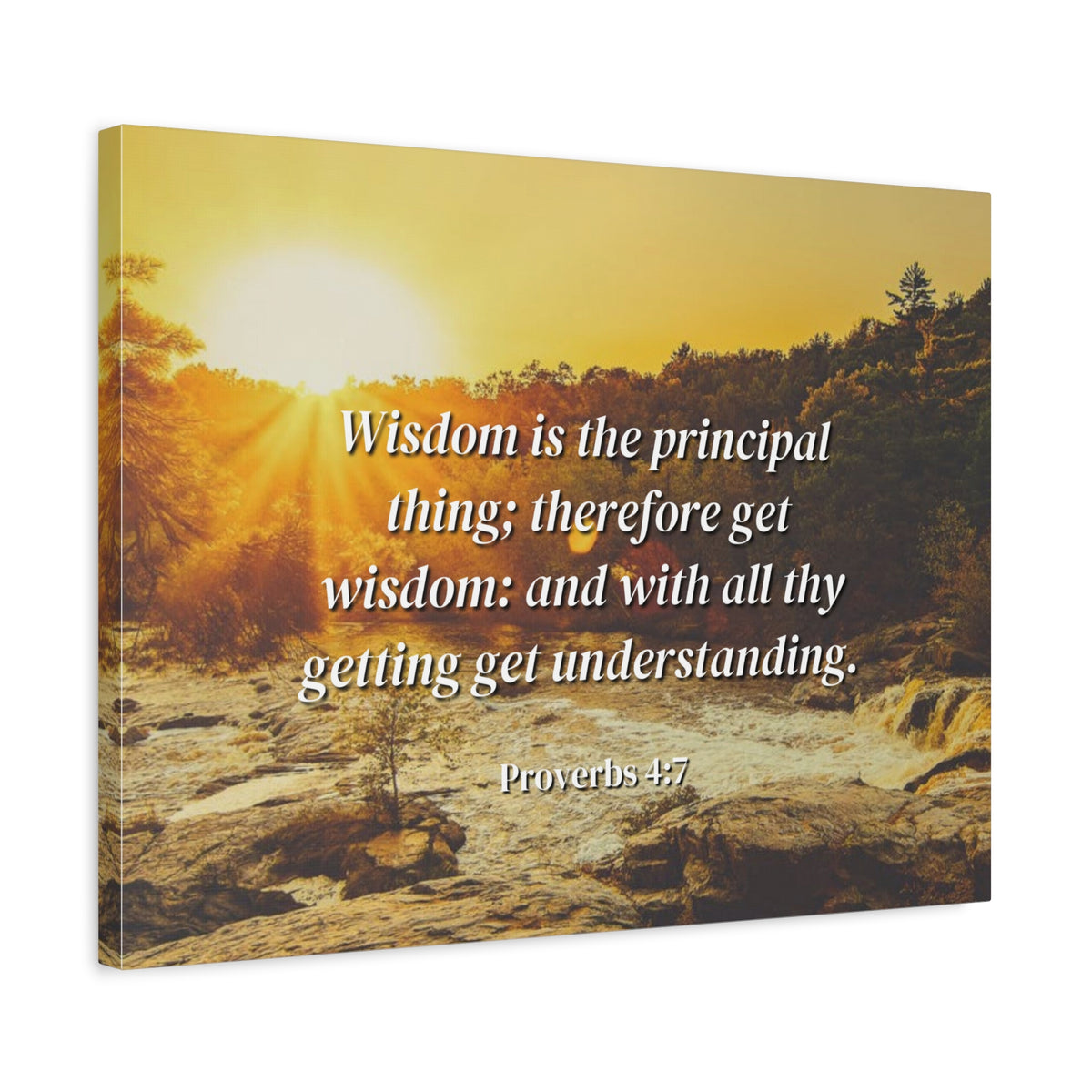 Scripture Canvas Understanding Proverbs 4:7 Christian Wall Art Bible Verse Print Ready to Hang