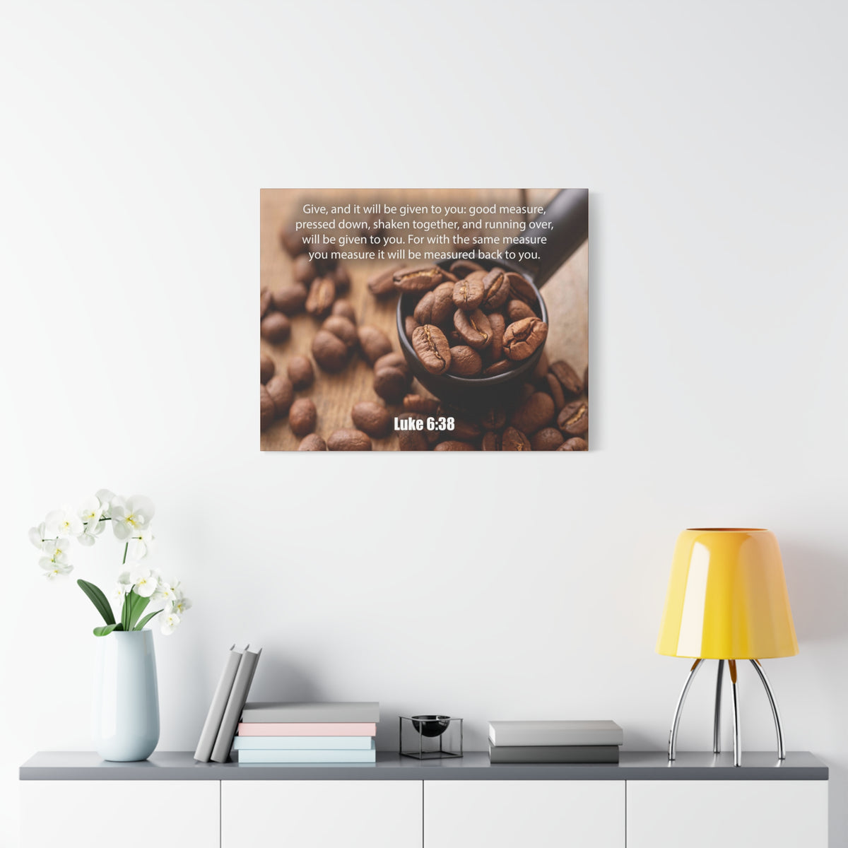 Scripture Canvas Measure Luke 6:38 Christian Wall Art Bible Verse Print Ready to Hang