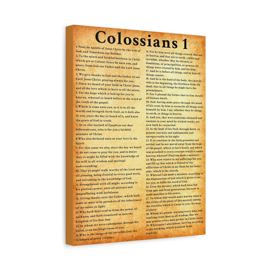 Scripture Walls Colossians 1 Gold Bible Verse Canvas Christian Wall Art Ready to Hang Unframed