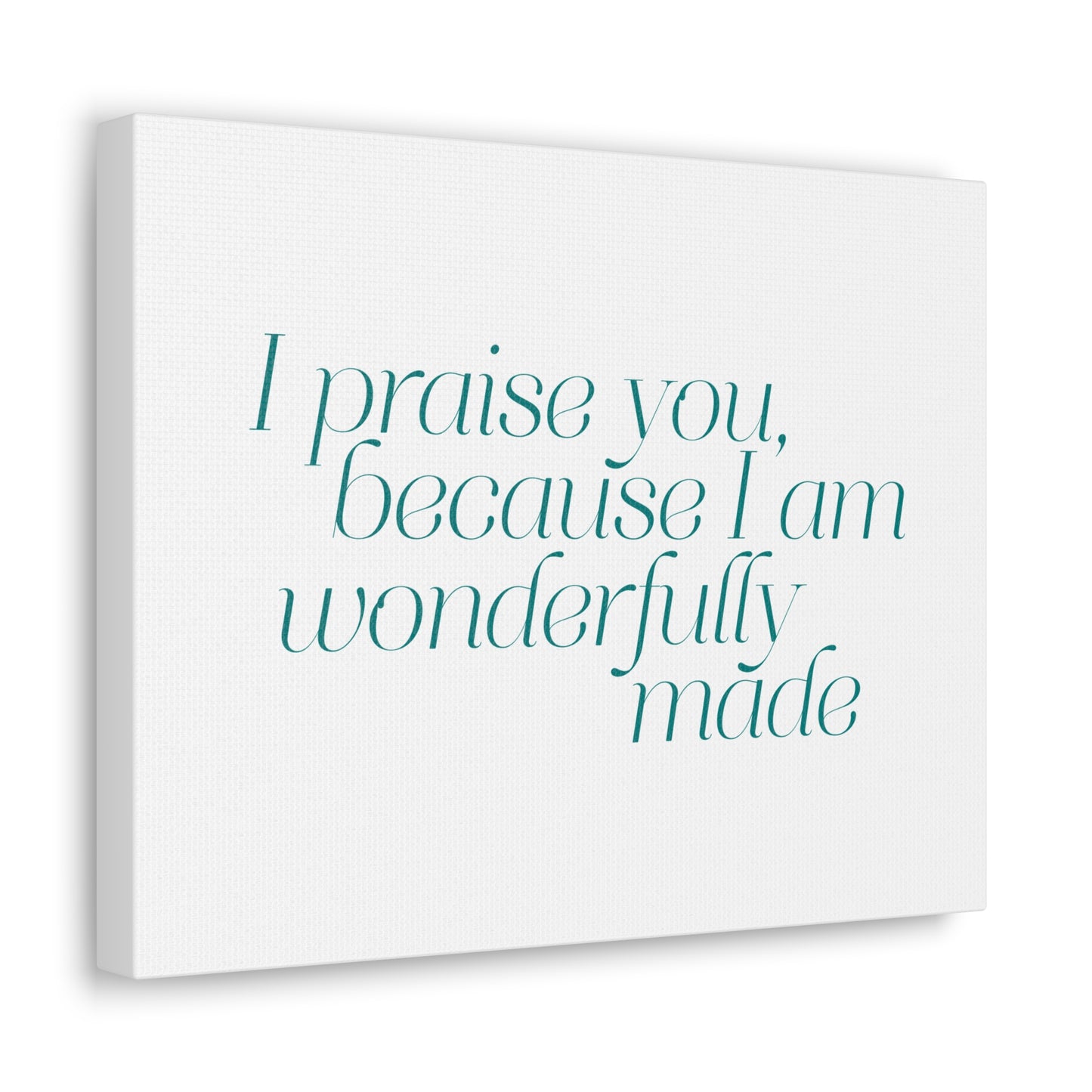 Wonderfully Made Light Blue Psalm 139:14 Bible Verse Canvas Christian Wall Art Ready to Hang