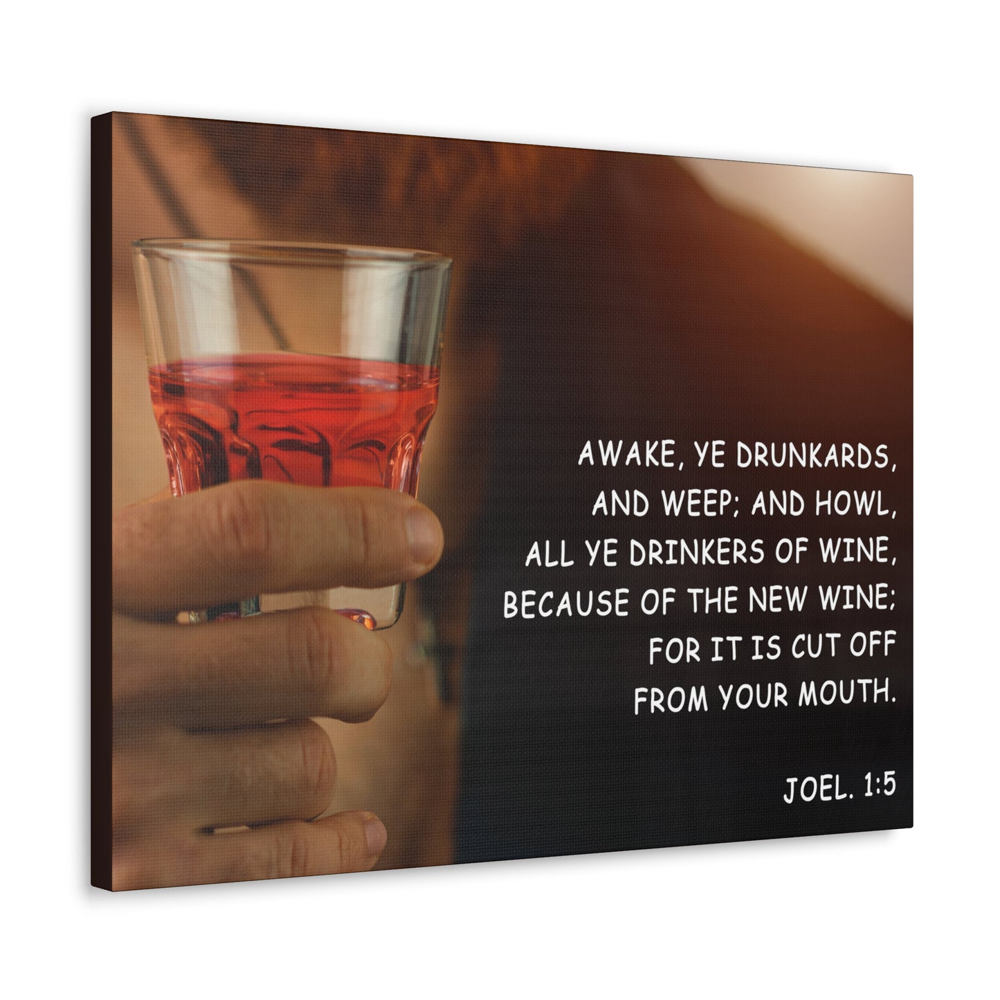 The New Wine Joel 1:5 Bible Verse Canvas Christian Wall Art Ready to Hang