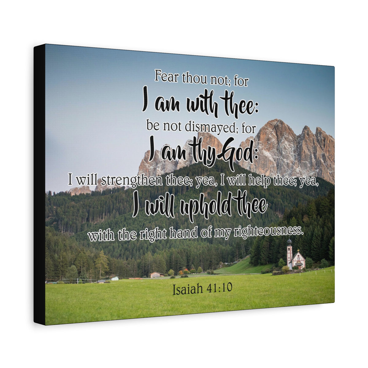 Scripture Canvas I Am With Thee Isaiah 41:10 Christian Wall Art Bible Verse Print Ready to Hang