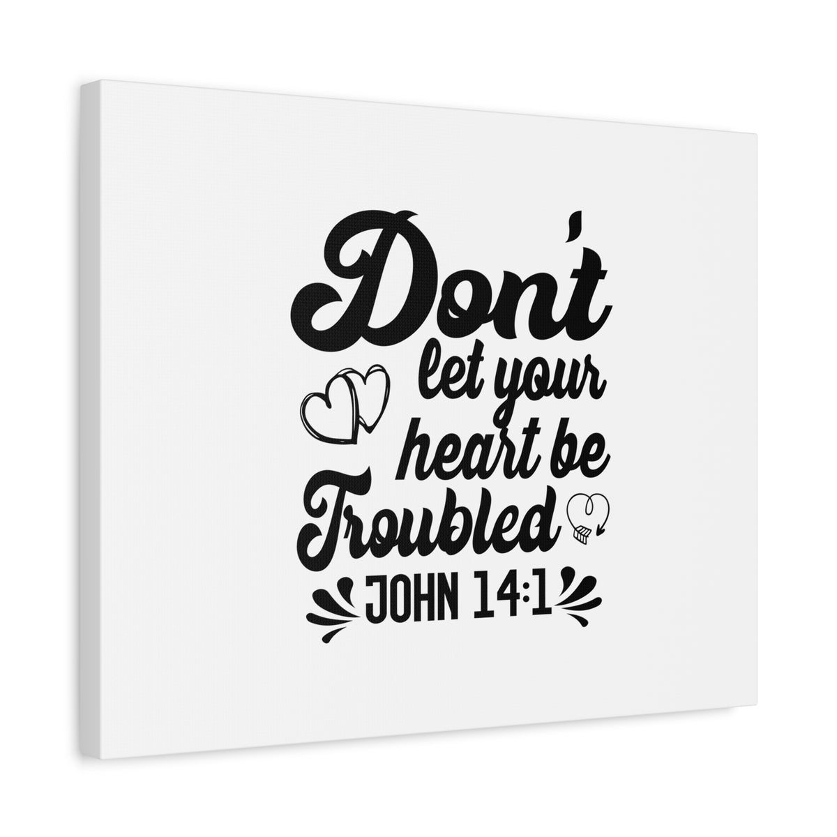 Scripture Canvas Don't Let Your Heart Be Troubled John 14:1 Christian Wall Art Bible Verse Print Ready to Hang