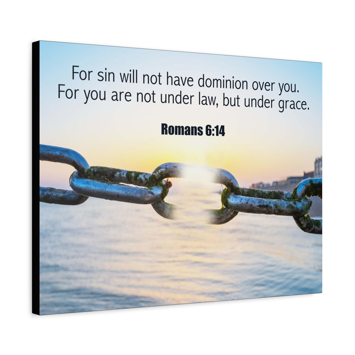 Scripture Canvas Trust Under Grace Romans 6:14 Christian Wall Art Bible Verse Print Ready to Hang