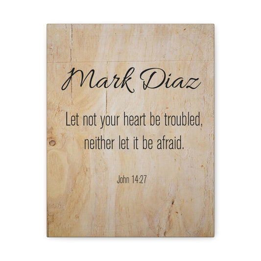 Personalized No Fear No Trouble John 14:27 Bible Chapter Canvas Christian Wall Art Ready to Hang