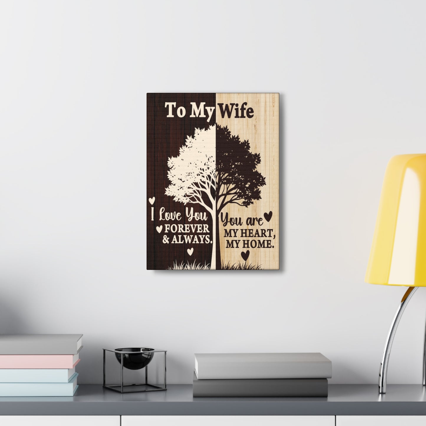 To My Wife Heart and Home Canvas Wall Art - A Timeless Gift of Love