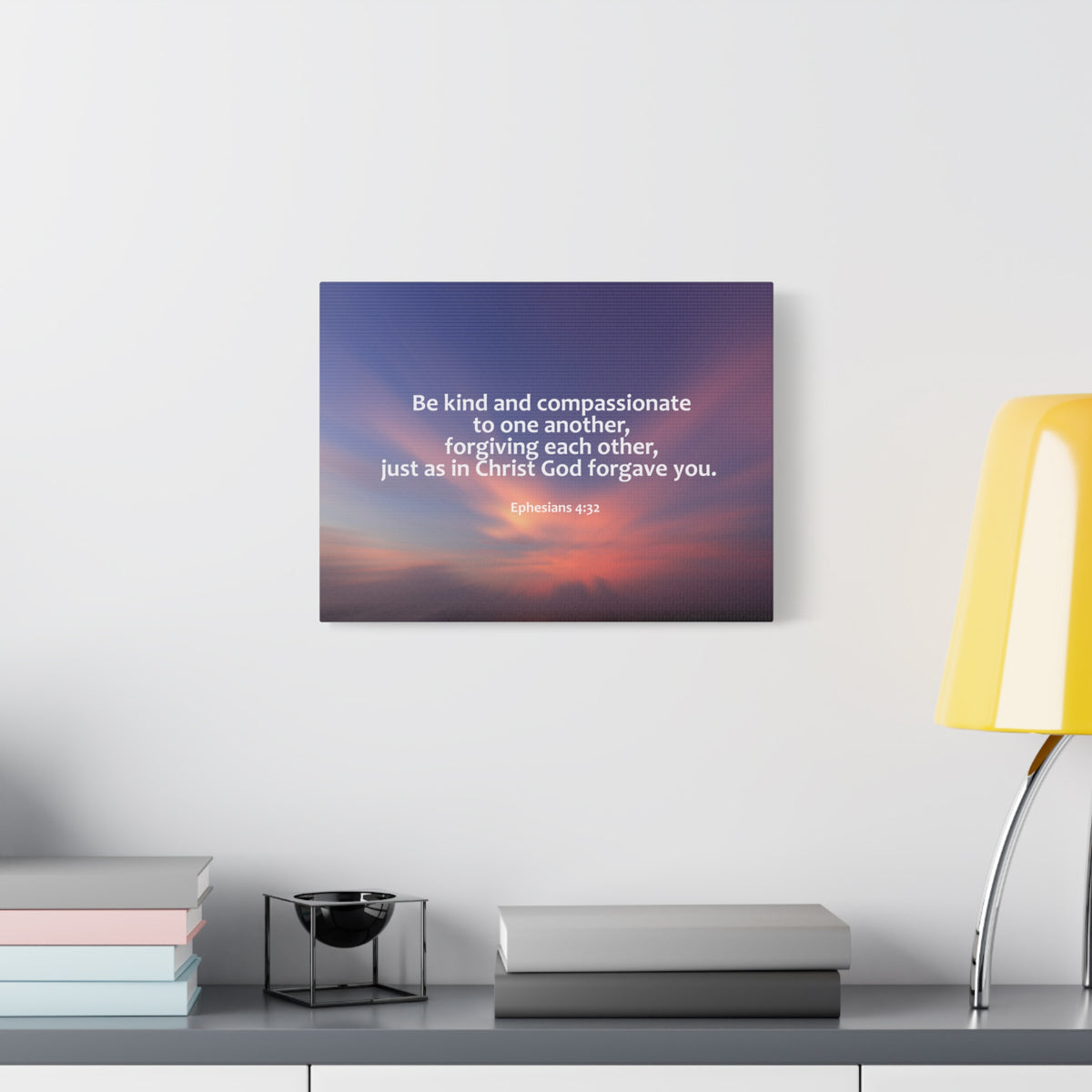 Scripture Canvas Kind and Compassionate Ephesians 4:32 Christian Wall Art Bible Verse Print Ready to Hang