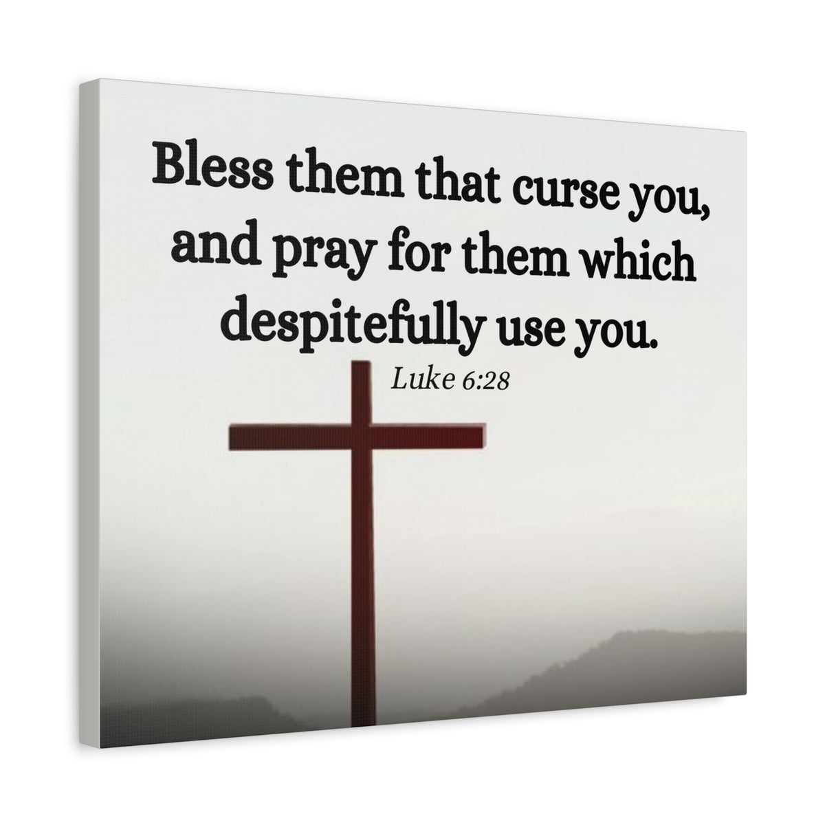 Scripture Canvas Pray For Them Luke 6:28 Christian Wall Art Bible Verse Print Ready to Hang