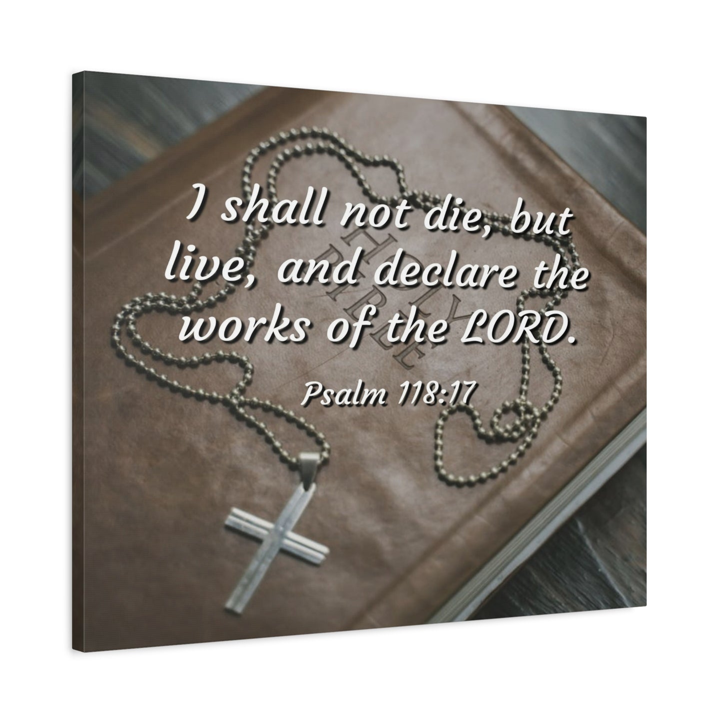 Scripture Canvas Declare The Works Psalm 118:17 Christian Wall Art Bible Verse Print Ready to Hang