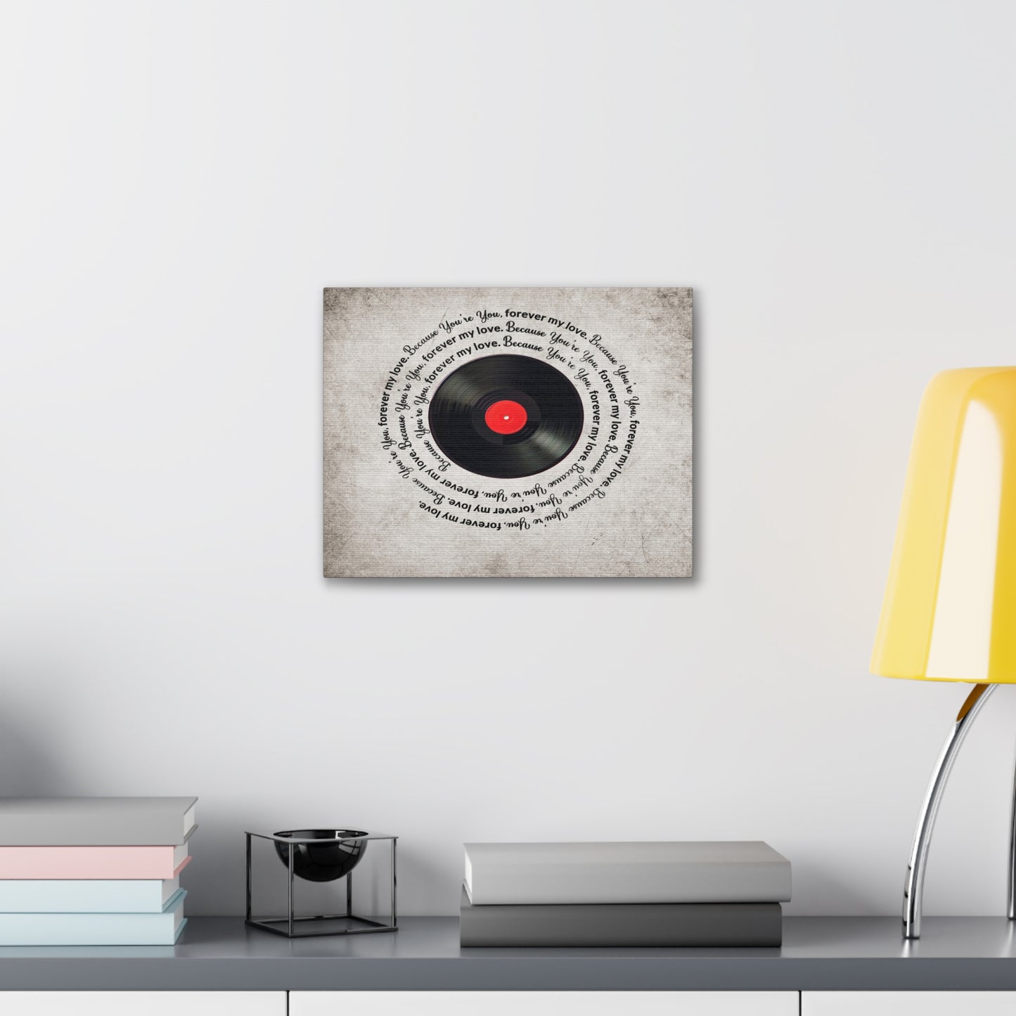 Personalized To My Wife Forever My Love Vinyl Record Canvas Wall Art – Perfect Gift for Music Lovers & Soulmates