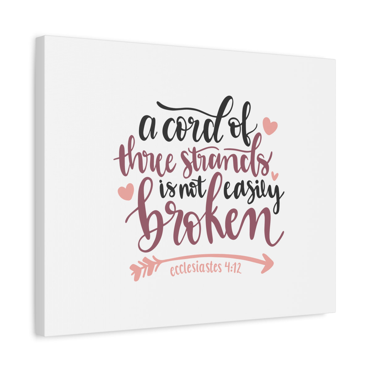 Scripture Canvas Not Easily Broken Ecclesiastes 4:12 Christian Wall Art Bible Verse Print Ready to Hang
