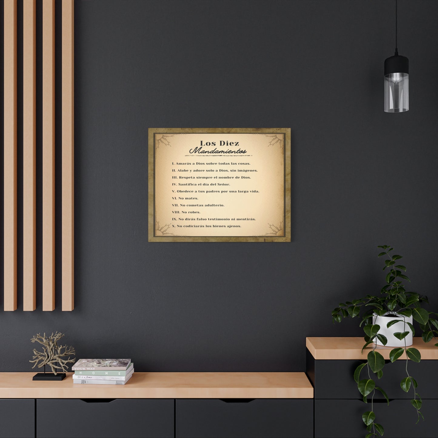 Los Diez Mandamientos 10 Commandments Spanish Christian Wall Art Print Ready to Hang
