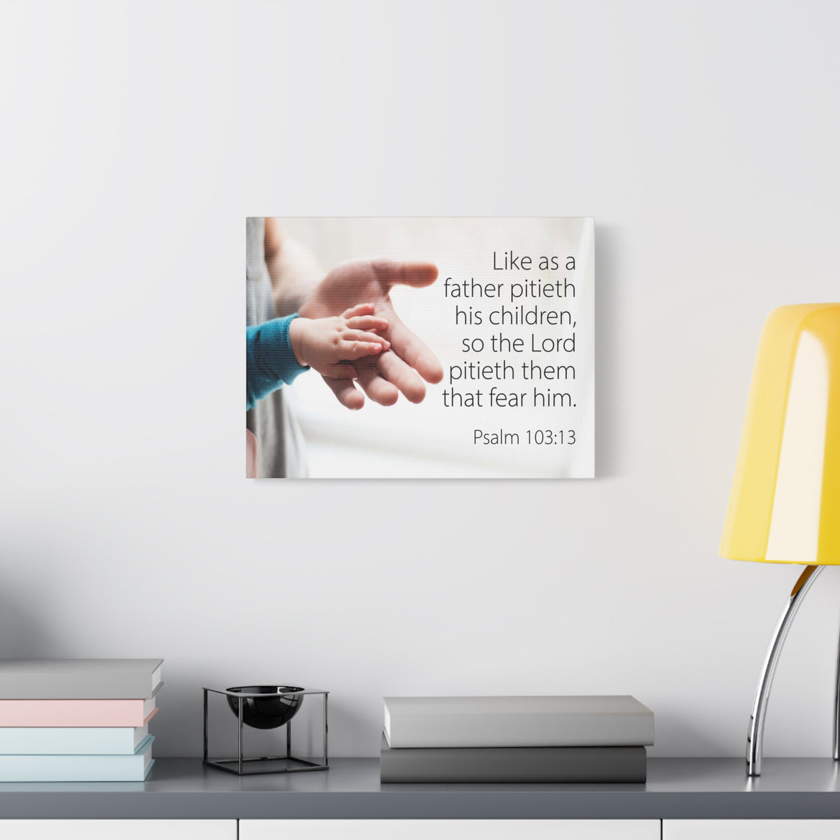 Scripture Canvas Like as a Father Psalm 103:13 Christian Wall Art Bible Verse Print Ready to Hang