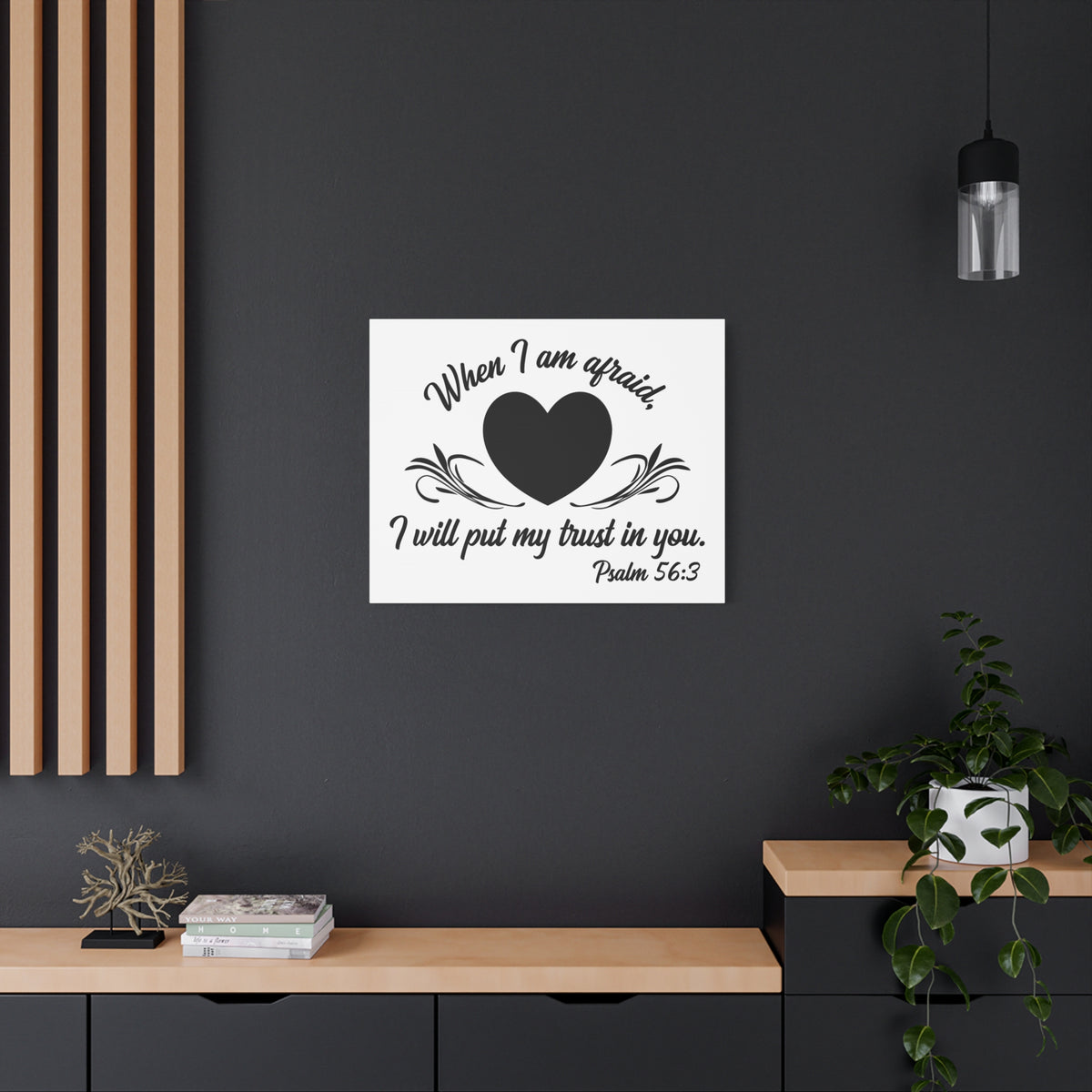 Scripture Canvas My Trust In You Psalm 56:3 Christian Wall Art Bible Verse Print Ready to Hang