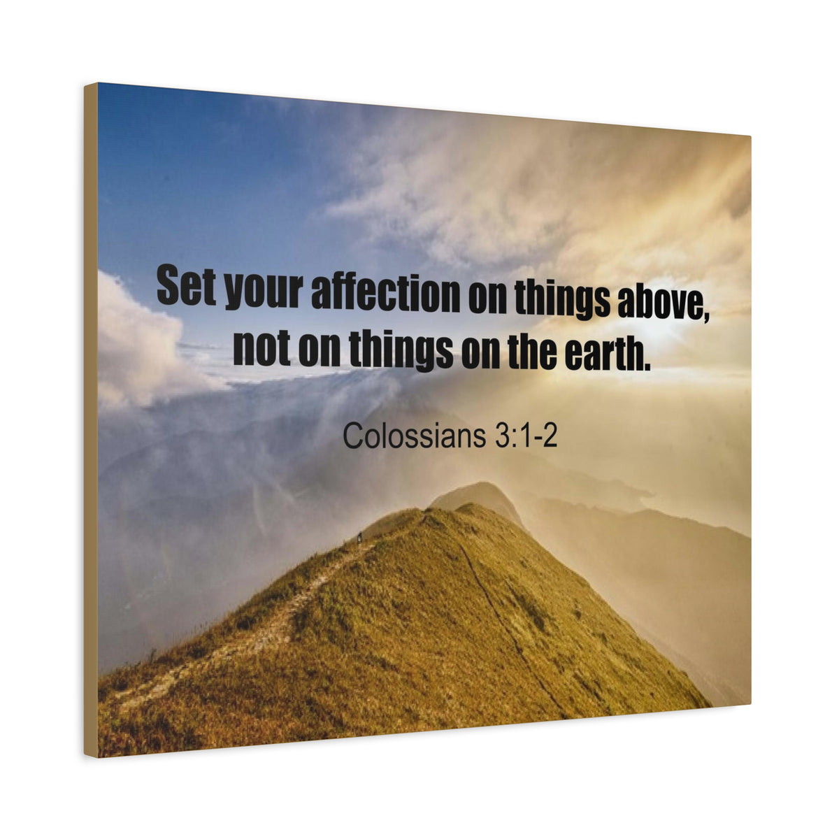 Scripture Canvas Set Your Affection Colossians 3:2 Christian Wall Art Bible Verse Print Ready to Hang