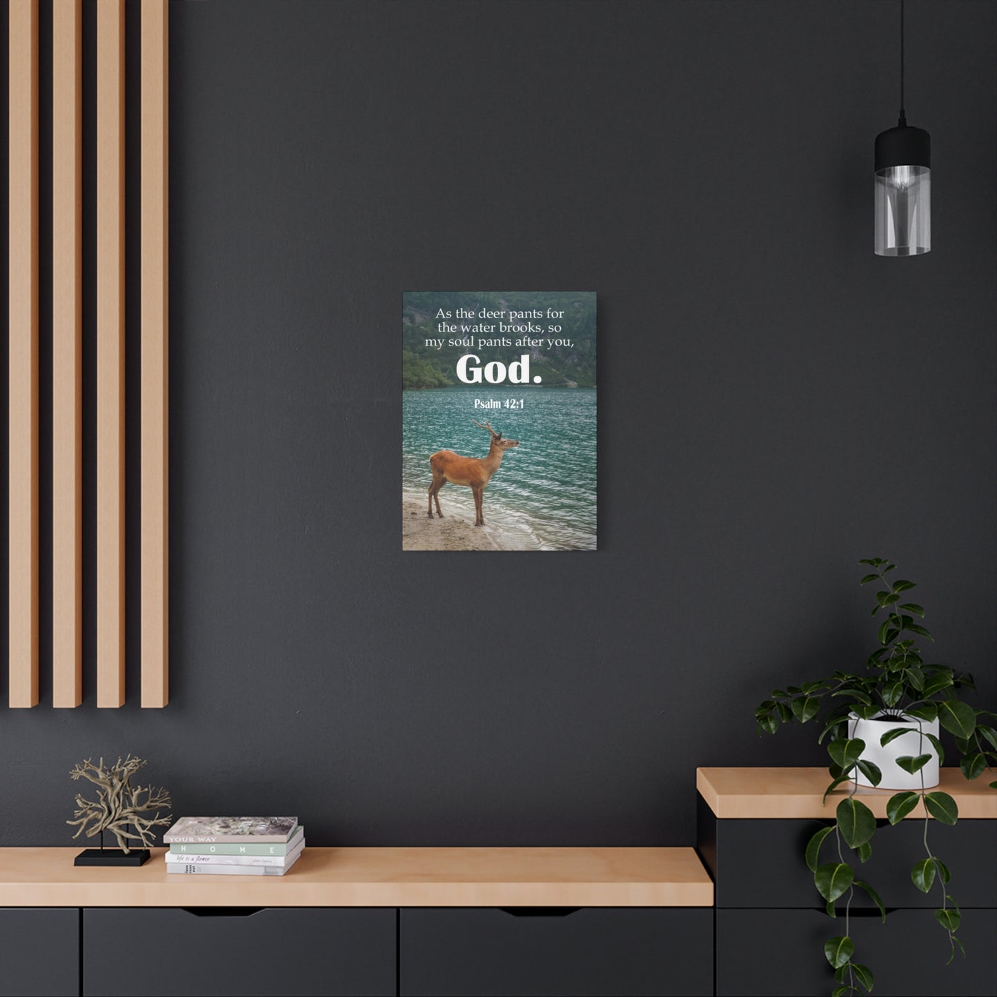 Scripture Canvas Soul Pants Psalm 42:1 Christian Wall Art Bible Verse Print Ready to Hang