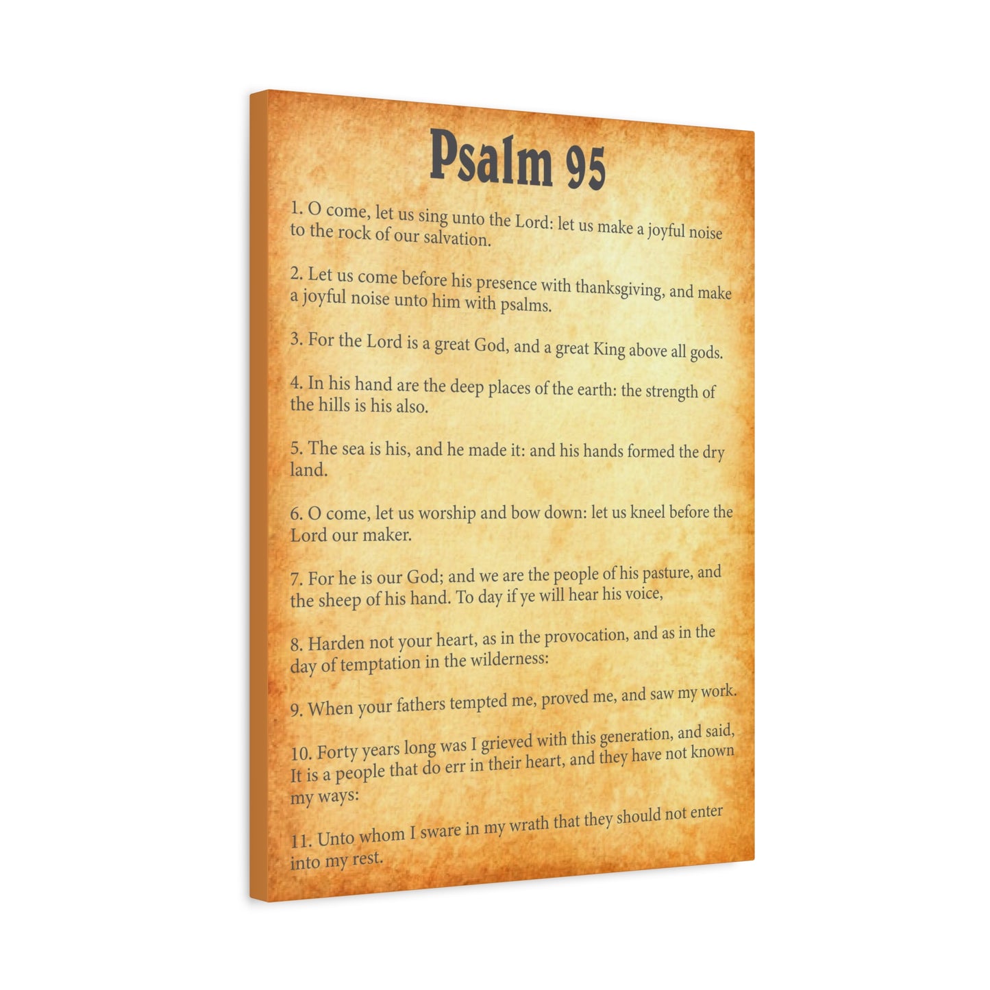 Scripture Walls Psalm 95 Gold Bible Chapter Canvas Christian Wall Art Ready to Hang