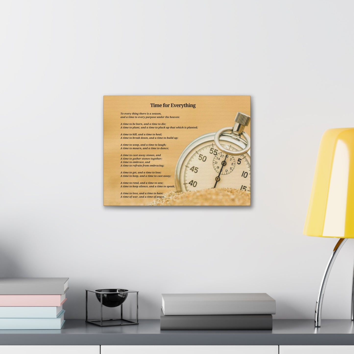 Time For Everything Watch In The Sand Ecclesiastes 3:4 Bible Verse Canvas Christian Wall Art Ready to Hang