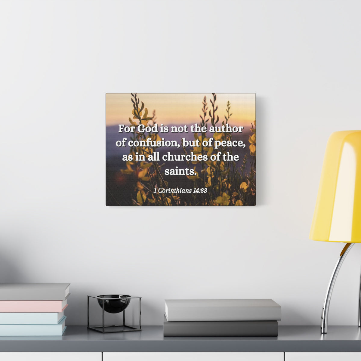 Scripture Canvas The Saints 1 Corinthians 14:33 Christian Wall Art Bible Verse Print Ready to Hang