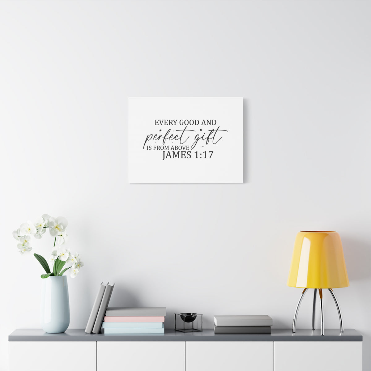 Scripture Canvas Perfect Gift James 1:17 Christian Wall Art Bible Verse Print Ready to Hang
