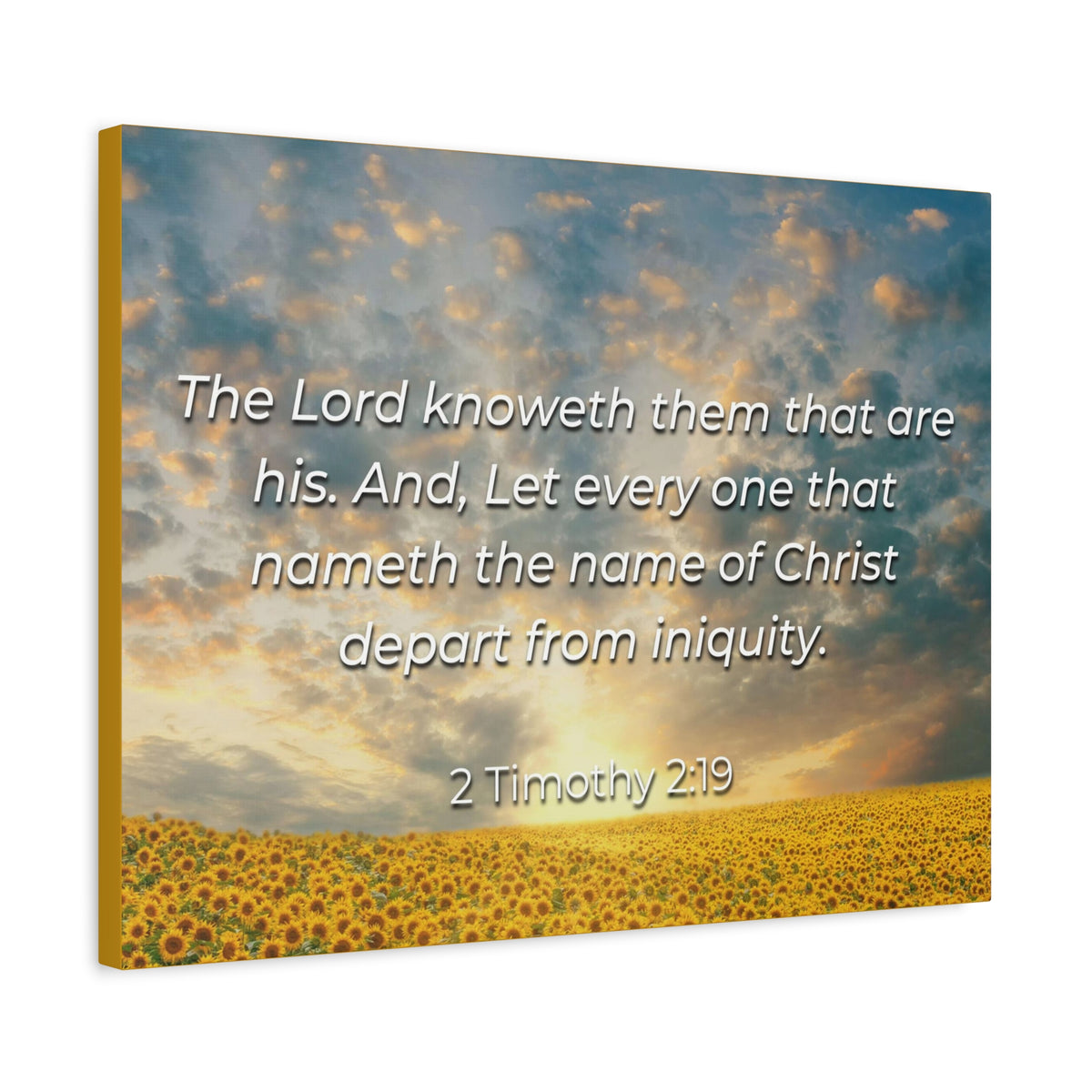 Scripture Canvas Foundation Of God 2 Timothy 2:19 Christian Wall Art Bible Verse Print Ready to Hang