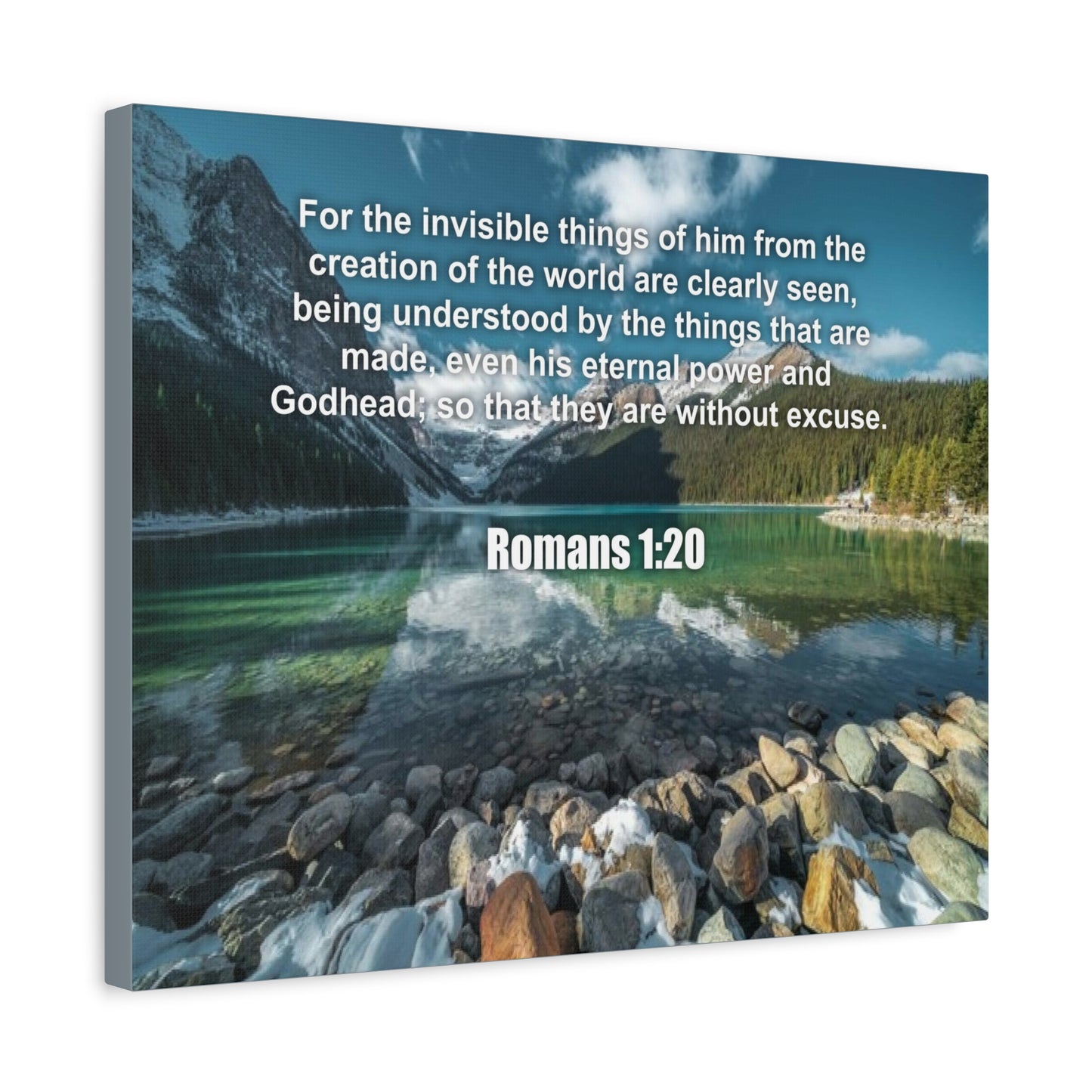 Scripture Canvas Without Excuse Romans 1:20 Christian Wall Art Bible Verse Print Ready to Hang